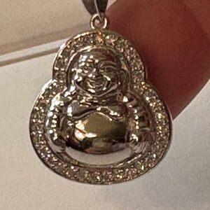 Elegant 925 Silver Moissanite Buddha Pendant Necklace